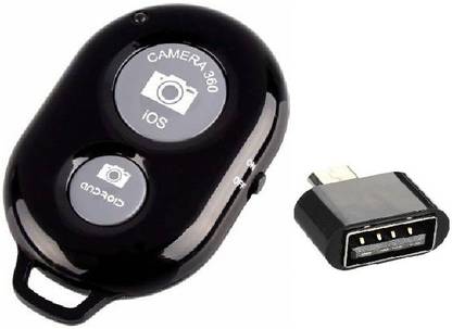 Rexalt Wireless Bluetooth Shutter Button Selfie Remote Supported Camera Remote Control with OTG(Micro USB)  Camera Remote Control