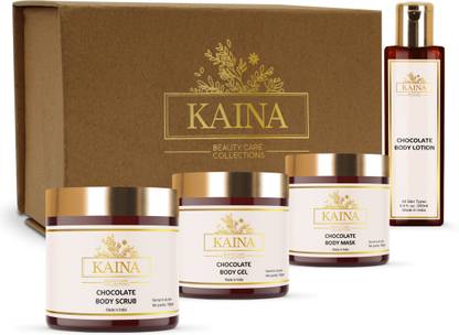 kaina skincare CHOCOLATE BODY POLISHING KIT (A combo of body scrub, body gel, body mask, & body lotion)