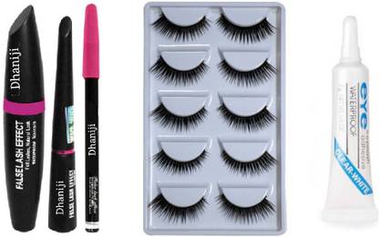 Dhaniji Black Waterproof, Smudge Proof EYELINER with MASCARA ,EYEBROW