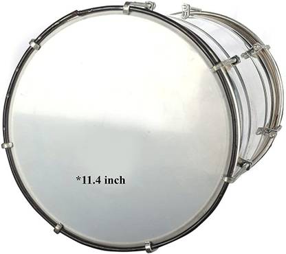 Kannan musical instruments 1 Piece Nashik 12 inch Dhol, Silver Nut & Bolts Dholak