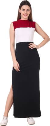 Women Maxi Maroon Dress