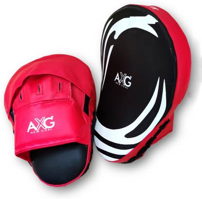 AXG NEW GOAL Premium Focus Pad (1 Pair) For Boxing, Taekwondo, Karate, Muay Thai Kick Curved Focus Pad