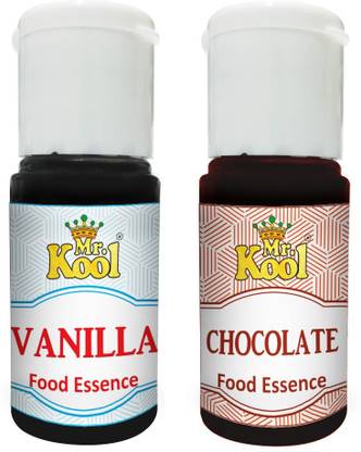 Mr.Kool Food Essence Vanilla, Chocolate Flavors 20ml Each Combo Pack Of 2 Essence for Cake, Cookies, Ice Cream, Sweets (40ml) Vanilla Liquid Food Essence
