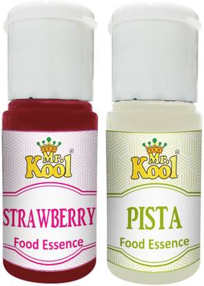 Mr.Kool Food Essence Strawberry, Pista Flavors 20ml Each Combo Pack Of 2 Essence for Cake, Cookies, Ice Cream, Sweets (40ml) Strawberry Liquid Food Essence
