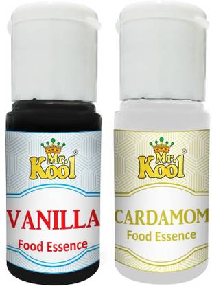 Mr.Kool Food Essence Vanilla, Cardmom Flavors 20ml Each Combo Pack Of 2 Essence for Cake, Cookies, Ice Cream, Sweets (40ml) Vanilla Liquid Food Essence