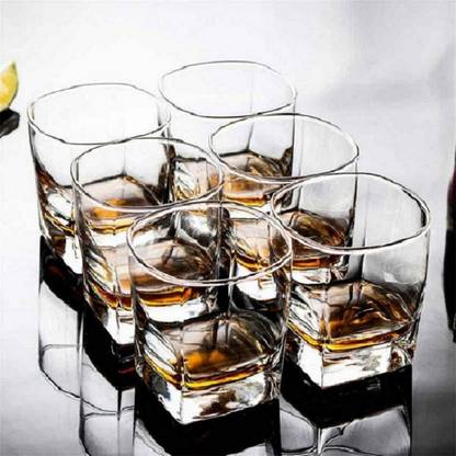 TXRAONI (Pack of 6) Crystal Whiskey Glasses, Set of 6 Rocks Glasses in Box - Low Ball Bar Glasses for Drinking Fashioned Cocktail Glass Set Whisky Glass