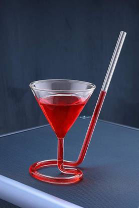 Crockeri Goblet Glasses with Built in Straw | Cocktail Glasses, Vampire Glasses, Enhanced Taste, Cocktail Aerator Glass Wine Glass