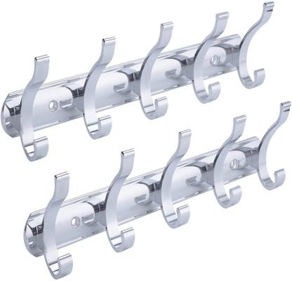 Flipkart SmartBuy Pack Of 2 Double Cloth Hanger Bathroom Wall Door Hooks For Hanging keys,Clothes,towels Regular Organizer