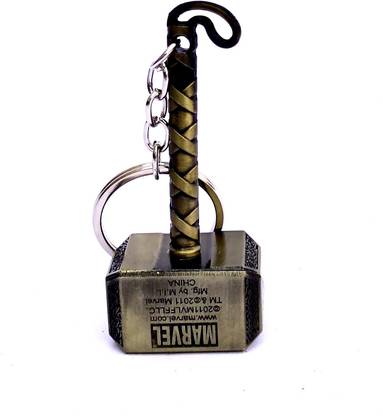 VETERIS Marvel Avengers Thor Battle Hammer Keychain Role Play Toy, Accessory Inspired by The Comics Super Hero Key Chain