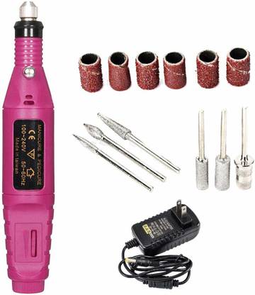 KAVYA TOOLS POWER 1 Set Professional Electric Nail Drill Machine Manicure Pedicure File Pen-Shape Nail Art 6 Bits Acrylic EU plug
