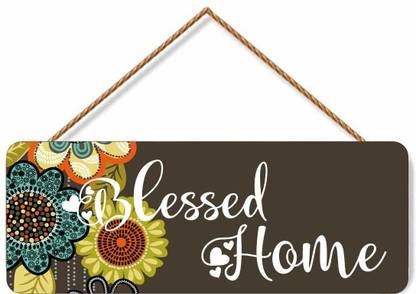 Click n Ship Wooden Blessed home wall Name plate Name Plate