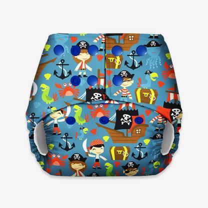 Superbottoms Basic - Freesize Reusable waterproof Adjustable Pocket cloth diaper for babies-(without Pad/insert )[3M-3Yrs]-Pirate