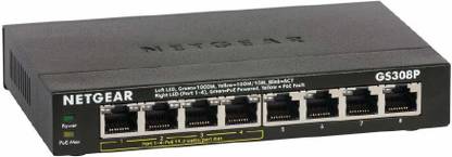 NETGEAR GS308P-100NAS 8 Ports 1000 Mbps Unmanaged Network Switch
