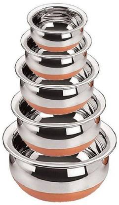 RBGIIT RBJPOT 301 Wok Set 0.4 L, 0.65 L, 0.85 L, 1.2 L, 1.6 L capacity 23 cm, 21.2 cm, 18.5 cm, 17 cm, 14.5 cm diameter