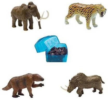 Shop Universe 4pcs/Set of 3D Ice Age Animal Puzzles DIY Woolly Mammoth Megatherium Smilodon Woolly Rhino Models Kids Ed