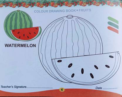 Watermelon Colouring Drawing Book For Kindergarten Students