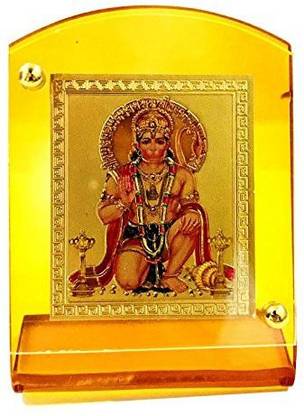 Gwals Hindu God Religious Idol Lord Hanuman Ji Car Temple Acrylic for Car Dashboard Decorative Showpiece  -  8 cm