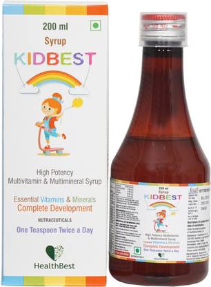 হেলথবেস্ট Kidbest Multivitamin & Multimineral Syrup for Kids | Zinc | Vitamin A, C & E