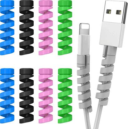 Flipkart SmartBuy Spiral Charger Cable Protector| Data Cable Saver| Charging Cord Protective Cover (Set of 10) Cable Protector