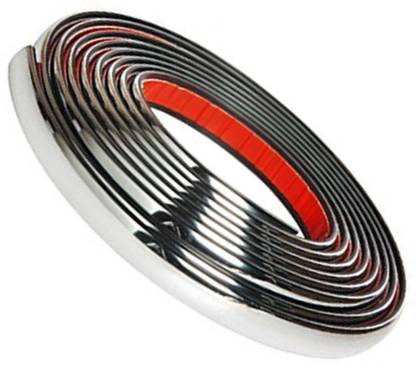 Lakshmina Enterprises Chrome For Car Interior Beading Roll Grill Styling Strips (10mm, 5 Meter) Car Beading Roll For Grill and Garnish Cover, Bumper, Window, Door, Hood, Trunk, Window Sill