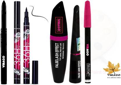 Virago it's shine time 36H SmUDGE PROOF liquid eyeliner, mascara and eyebrow pencil