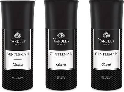 Yardley London Men Gentleman Classic 150ML Each (Pack of 3) Deodorant Spray  -  For Men