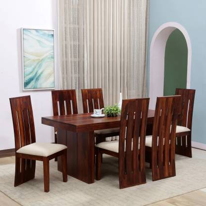 6 Chairs Solid Wood Seater Dining Set, Wood Dining Table And 6 Chairs Set