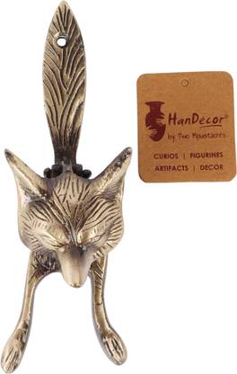 HanDecor by Two Moustaches Fox Head Design Brass Door Knocker