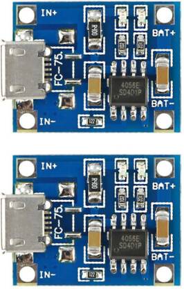 KitsGuru 5V 1A TP4056 LITHIUM BATTERY CHARGING BOARD CHARGER MODULE LI-ION LED (Set of 2) Micro Controller Board Electronic Hobby Kit