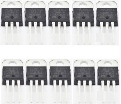 RISARYA P55NF06/STP55NF06/55NF06 10PCS SET OF N-CHANNEL POWER MOSFET TRANSISTOR 50A 60V T-220 Electronic Components Electronic Hobby Kit