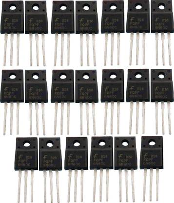 RISARYA SET OF 20PCS OF KF6N60F/FQPF6N60C/6N60 N-CHANNEL MOSFET,6A,600V,TO-220 Electronic Components Electronic Hobby Kit