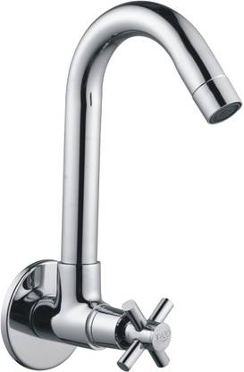 Spazio SmartBuy Lybra Collection Sink Cock/Sink Faucet/Kitchen Tap For Hot/Cold Water With 360 Degree Revolving Spout, Wall Flange & Aerator Foam Flow Bib Tap Faucet