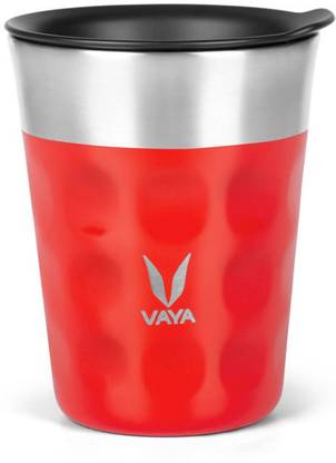 Vaya PopCup 250 ml (1 x 250 ml) Scarlet Sun - Stainless Steel Tumbler With Lid | Vacuum Insulated Stainless Steel Tumbler Tea and Coffee Cups With Lid For Kids, 250 ml Each, Set of 1 Glass Water/Juice Glass