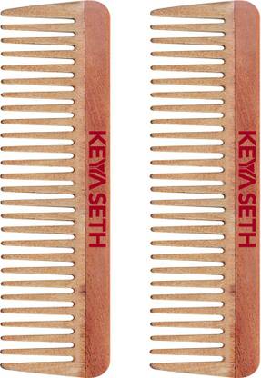 KEYA SETH AROMATHERAPY Neem Wooden Comb Wide Tooth for Hair Growth for Men & Women All Purpose Large Size Perfect Hair Setter.(Pack of 2)