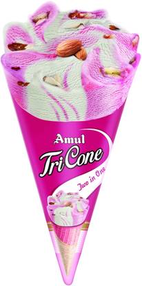 Amul Vanilla, Strawberry Tricone Two in One