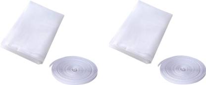 PRIONSA Window Net Mesh Screen for Protection From Mosquito, Insect, Bug, Fly etc. with with hook and look tape(White Colour) Pack of 2 Insect Net