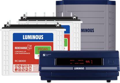 LUMINOUS PowerX 2250 with 2 RC18000 with Trolley TX200L Tubular Inverter Battery