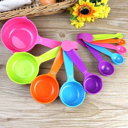 Padchaaya Baking Measurement Measuring Cups and Spoons Set 10 Measuring Cup Set Plastic Measuring Spoon Set