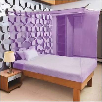 ALOZAR HDPE - High Density Poly Ethylene Adults Washable Single Bed Mosquito net Avoid Annoying Insect Mosquito Net Pest Control Comfortable for Family, 100% AIR Flow.Size 4X6 (Color Purple ) Mosquito Net