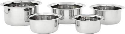 STAR CLASSIC TOP / PATILA / BHAGONA 5 PIECES SET FOR HOME KITCHEN ( CAPACITY 2500ML, 3000 ML, 4000 ML, 5000 ML, 6000 ML ) Induction Bottom Cookware Set
