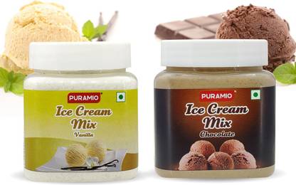 PURAMIO Icecream Mix Combo of (Vanilla & Chocolate), Each 250g 500 g