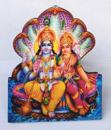 Vils [Big Size] Lord Maha Vishnu & Goddess Lakshmi Devi Religious Frame