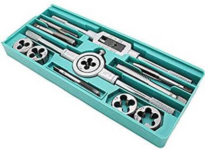 atozshop11 12 pcs Inch Tap Dies Set 1/2''-6''NC Screw Thread Plugs Taps Carbon Steel Hand Screw Taps Hand Tools 12pcs Tap & Die Set NC Screw Thread Plugs Taps Single Sided Speciality Rotary Bit Set