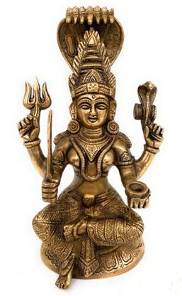 Bhunes Brass Mariyamma | Mariyamman Statue |Mariyamman Statue Brass |Mariamma Shakthi Devi | Goddess Arulmigu Mariamman Shakthi Devi Decorative Showpiece  -  25 cm