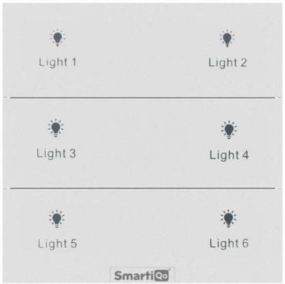 SmartiQo 6 Gang Wireless Kinetic Switch, Water-Proof Remote Control, Self-Powered WiFi Free Switch and Easy to Operate, Works with The App