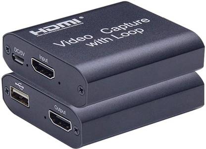 microware  TV-out Cable Video HDMI Capture Card with Loop Out, HD 1080P USB 2.0 Capture Card for Live Streaming Broadcasting Video Recording for PS3/4, Xbox One & Xbox 360, Switch, DSLR, Camcorders