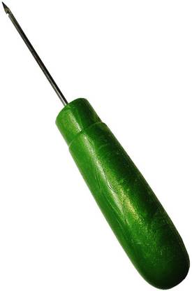 lookat Wood Handle Pin Punching Hole Maker, Scratch Awl Sewing Repair Tool for Leather Craft Cloth Tent, Silver Book Binding Tools set1 (Green) Awl