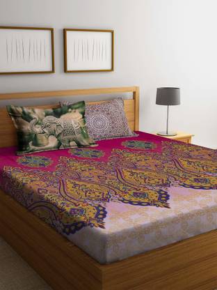 Bombay Dyeing Cotton King Flat 300 TC Printed Bedsheet