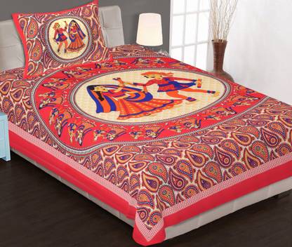 Estilo 144 TC Cotton Single Jaipuri Prints Flat Bedsheet