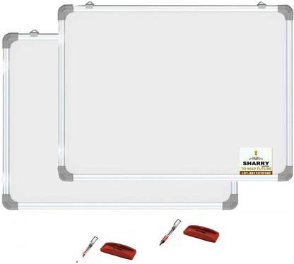 Sharry 3 x 4 foot 2 WRITING BOARD WITH 2 DUSTER,2 MARKER White board,for office,school,institutes,coaching,classes and home tuition (120 cm x 90 cm) SHWB-3015 White board